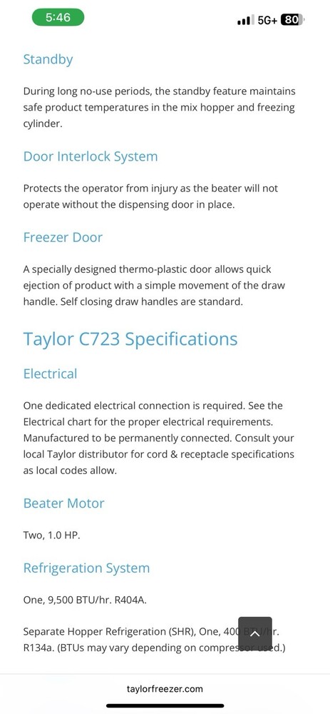 Used Taylor Soft Serve Machine