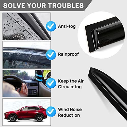 4PCS Side Window Wind Deflectors Compatible with HR-V 2023 LX HRV Window