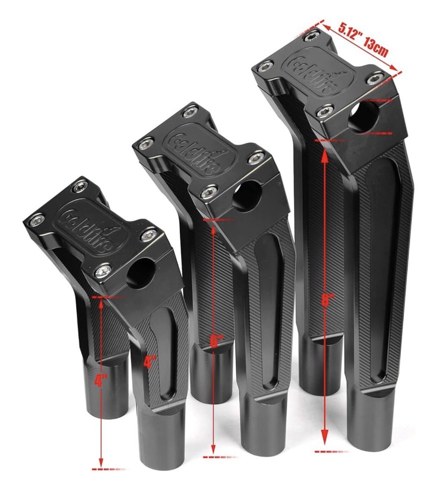 Motorcycle Handlebar Risers Pullback Challenger Risers Fits for H-D 6" Black