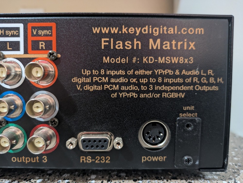 KDS Key Digital System - Flash Matrix KD-MSW8X3 - Component Video BNC Switcher