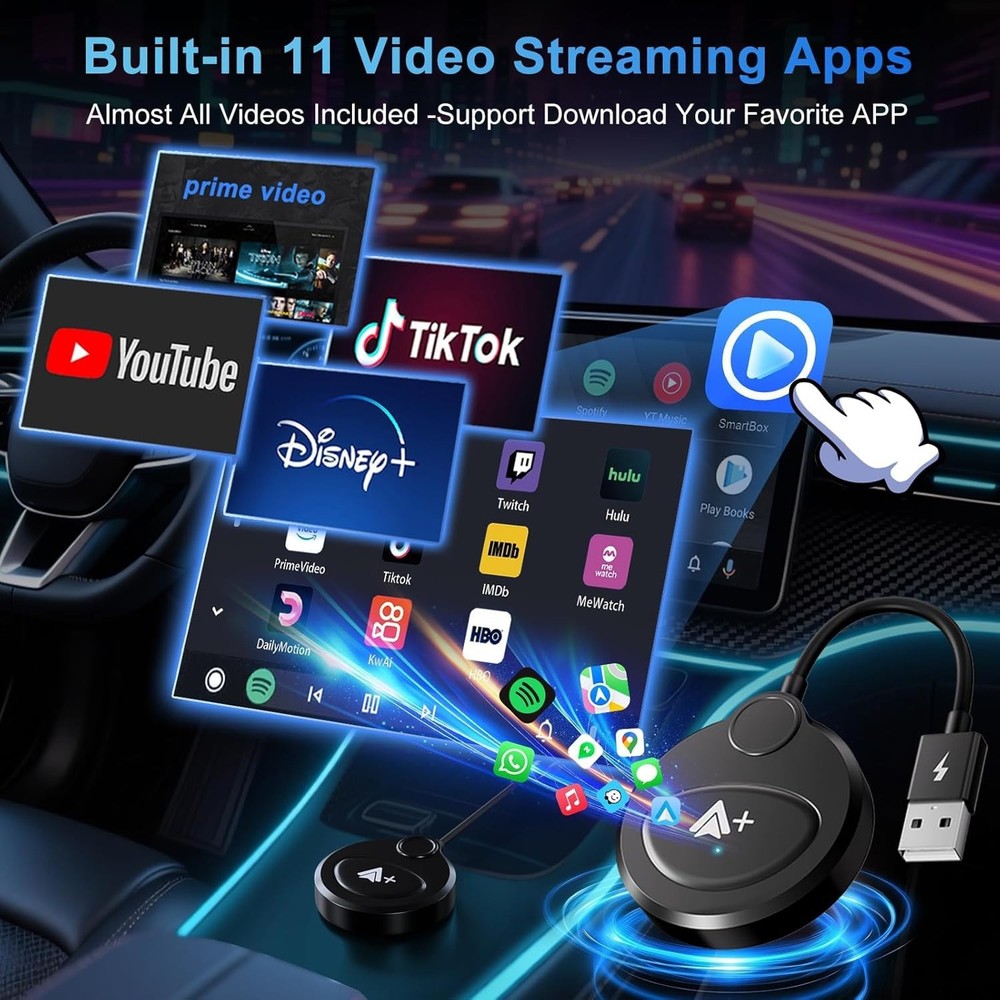 Android Auto Wireless Adapter with Video Streaming Support & Download