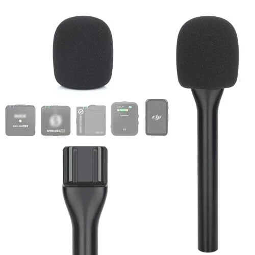 Interview Microphone Handheld Adaptor for Rode Wireless Mic Handle & Mic Cover