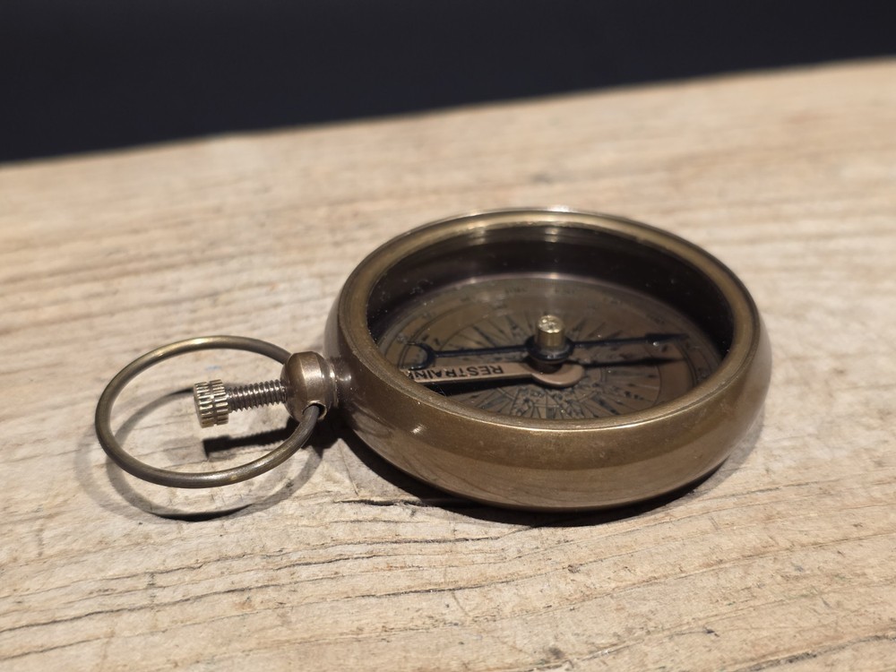 Antique Style Solid Brass Pocket Compass