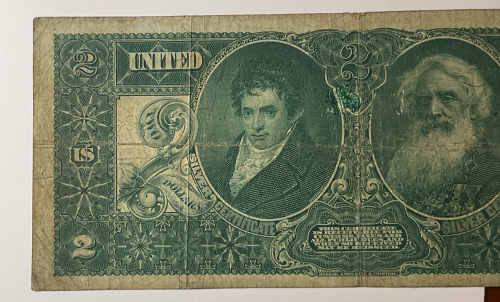 FR 248 1896 $2 TWO DOLLARS “EDUCATIONAL” SILVER CERTIFICATE NOTE VERY Nice Note