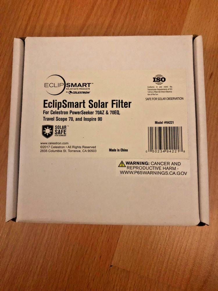 CELESTRON ECLIPSMART SOLAR FILTER FOR POWERSEEKER 70EQ / 70AZ