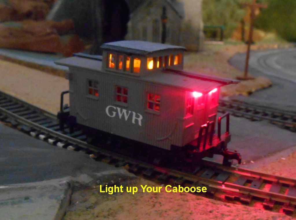 HO Caboose Lighting Kit with Track Pickup Wheel Set 33" plus 4 LEDs