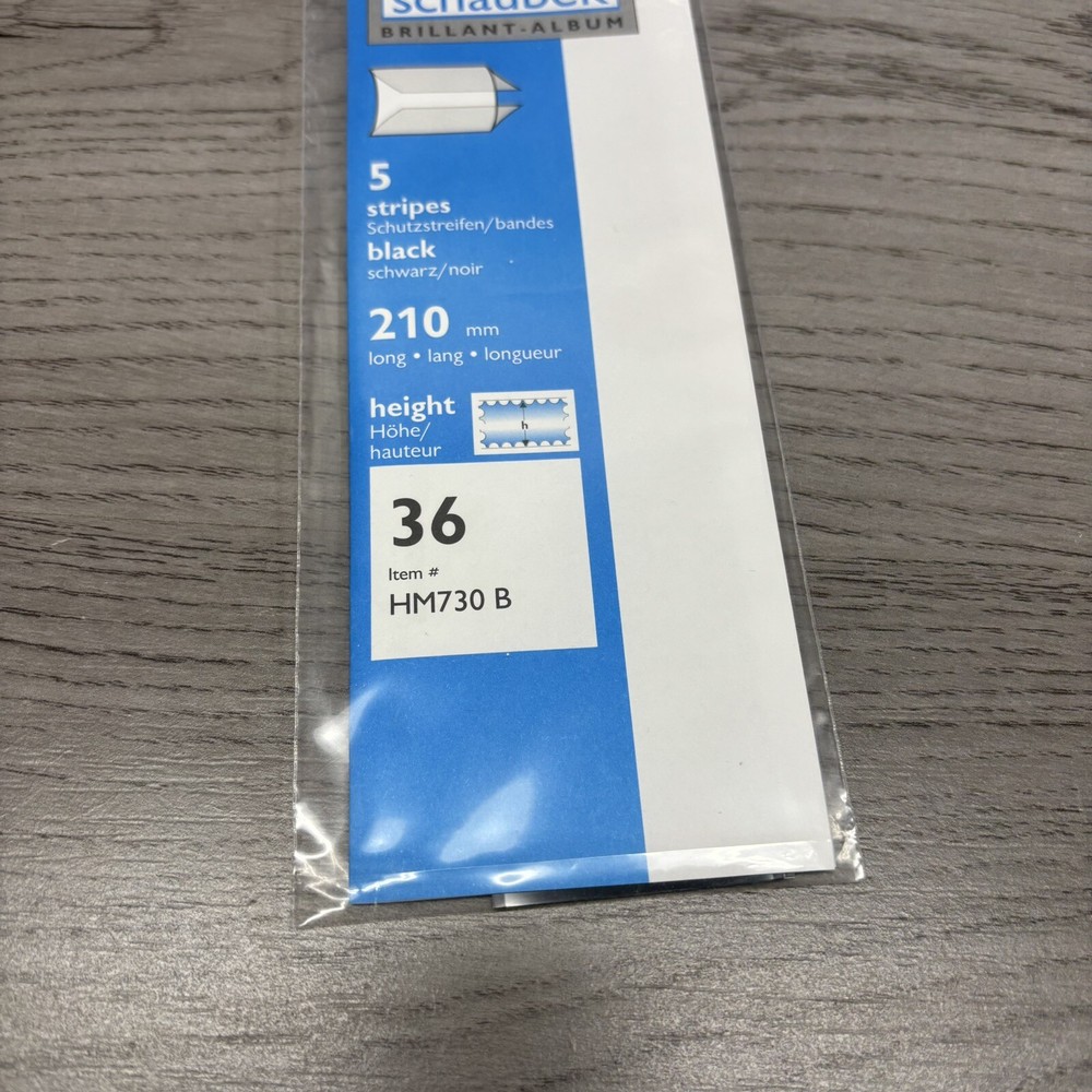 Schaubek Schaufix 210 X 36 MM long strip/stripe Black HM730 B New In Pack