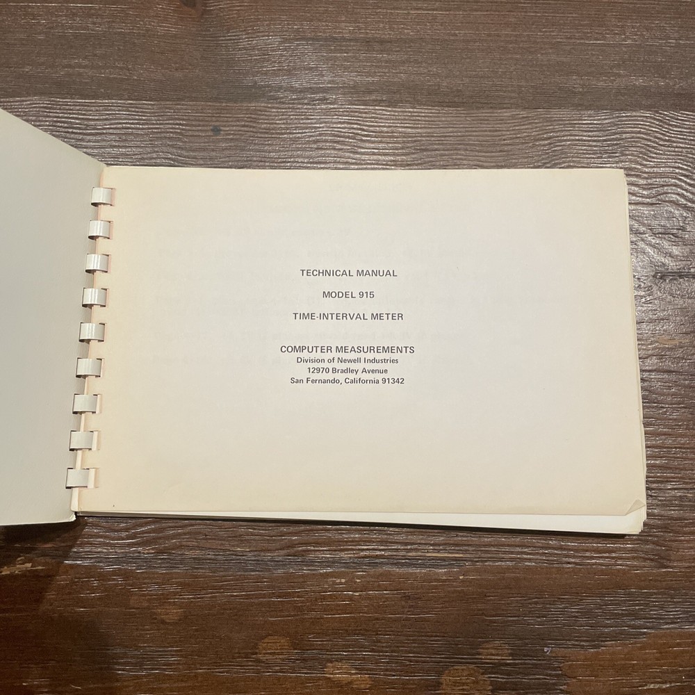 CMC Model 915 Time-Interval Meter Technical Manual 915-2-5-70