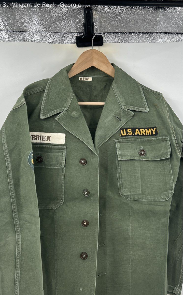 Vintage Military Og 107 Santeen Shirt Men's Size Large 60s Flaw