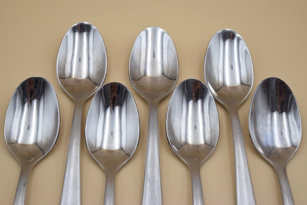 16pc Cambridge Solvay Sand Pebble Flatware Knives Serving Spoon Dinner Fork