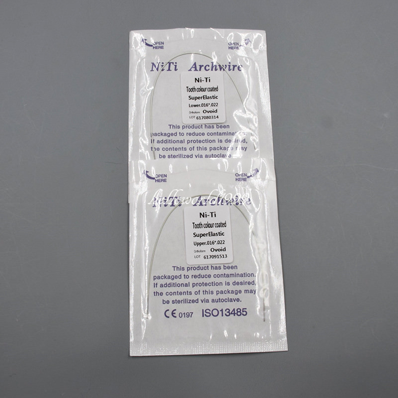 Dental White Teeth Color Coated Super Elastic Niti Arch Wire Rectangular Ovoid
