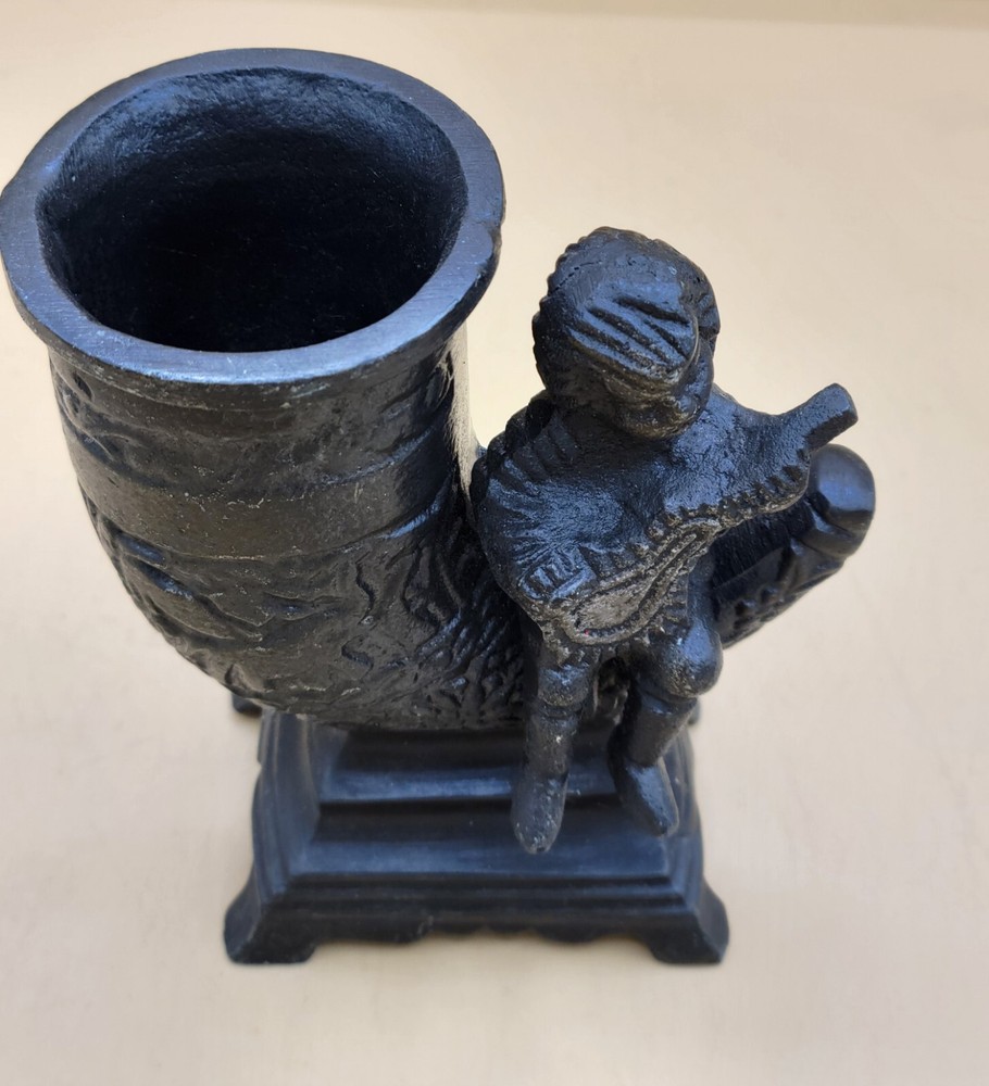 Antique Copper Bronze Statue “Boy On A Horn”