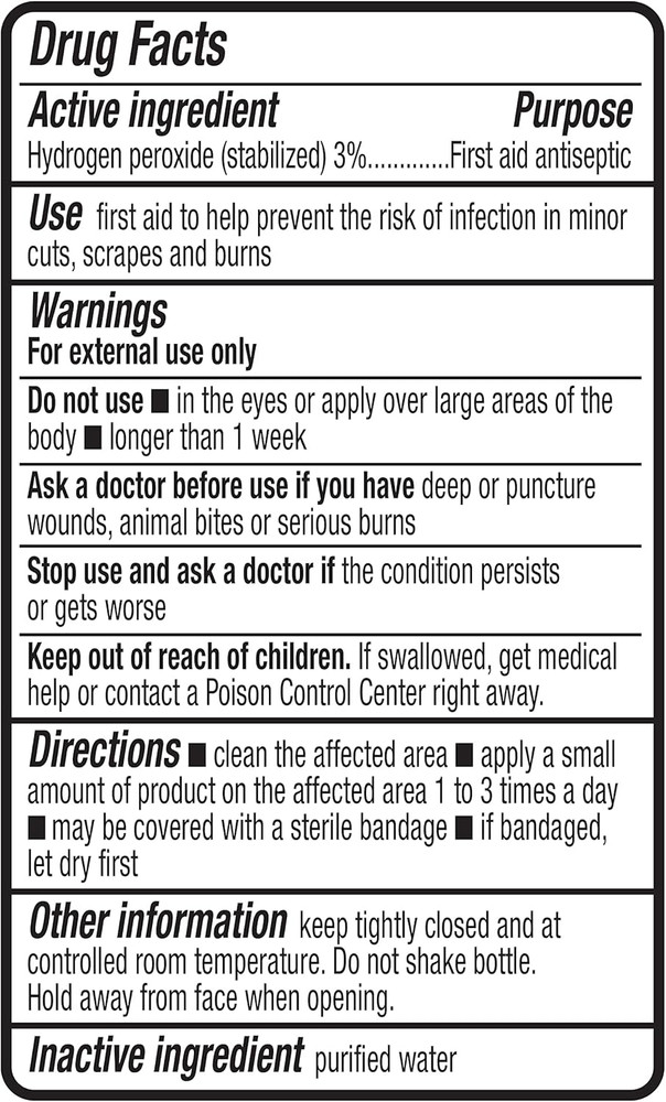 Hydrogen Peroxide Topical Solution USP, First Aid Antiseptic for Cuts, Scrapes a