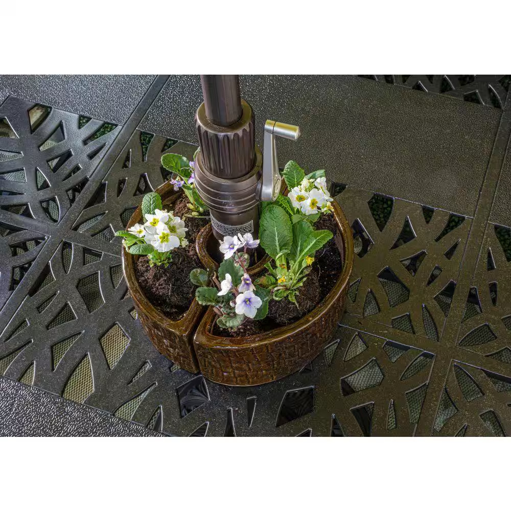 Terra Brown Cobblestone Umbrella Planter