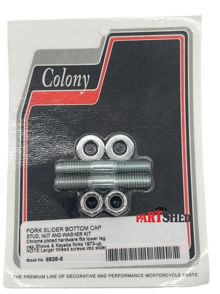 Fork Slider Bottom Cap Stud and Nut Chrome fits Harley Davidson