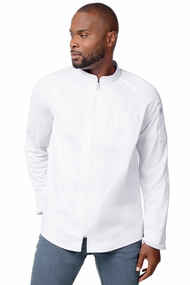 Men's Nepal Chef Coat, White, Medium