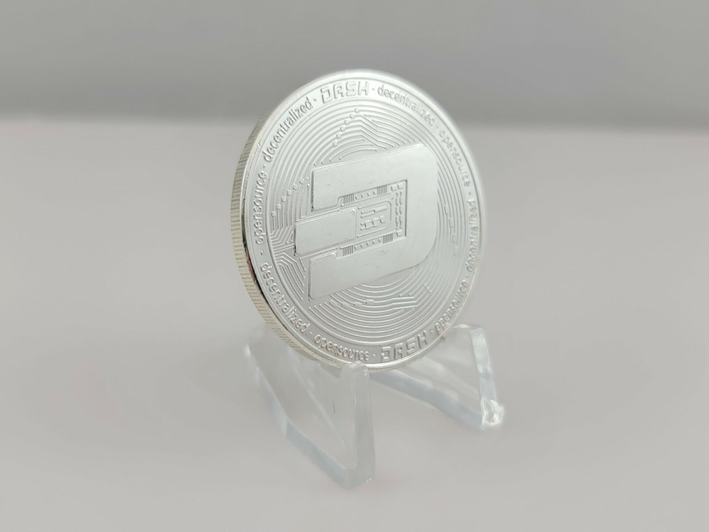 Crypto DASH Silver Tone Coin Token