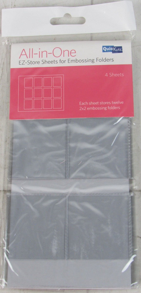 QuicKutz All-in-One EZ-Store Sheets for Embossing Folder, 4 Sheets, EZ-EF4PK-2x2