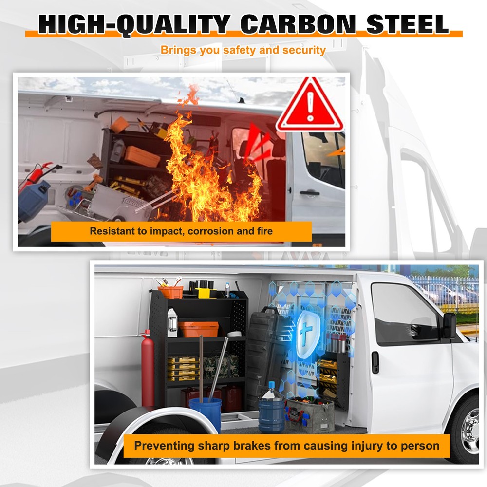 Lockable Cargo Van Partition safety Bulkhead For Chevy Express/ Gmc Savan 96-25