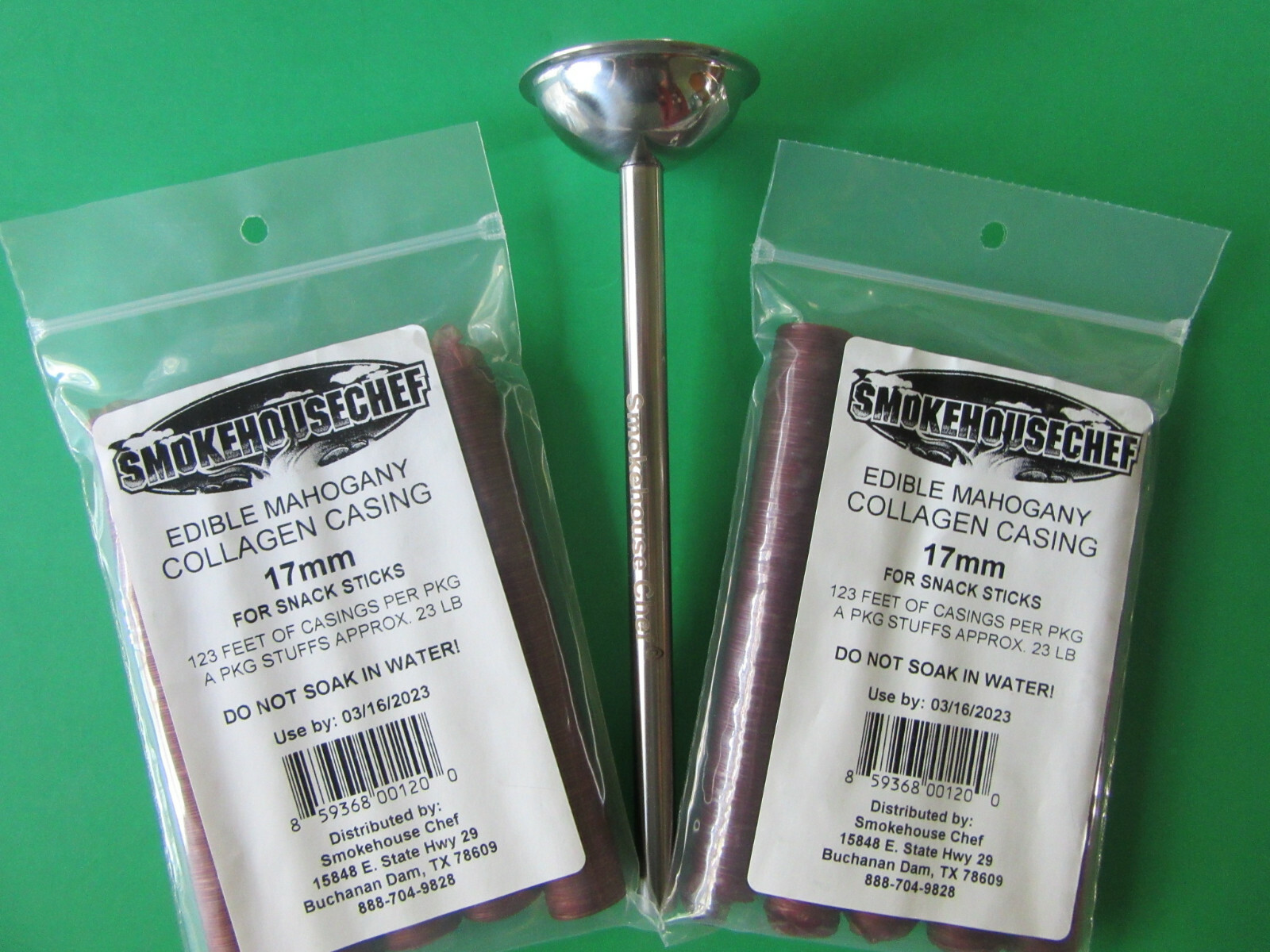 *COMBO 17mm snack stick casings AND narrow sausage stuffer tube.  PICK YOUR SIZE