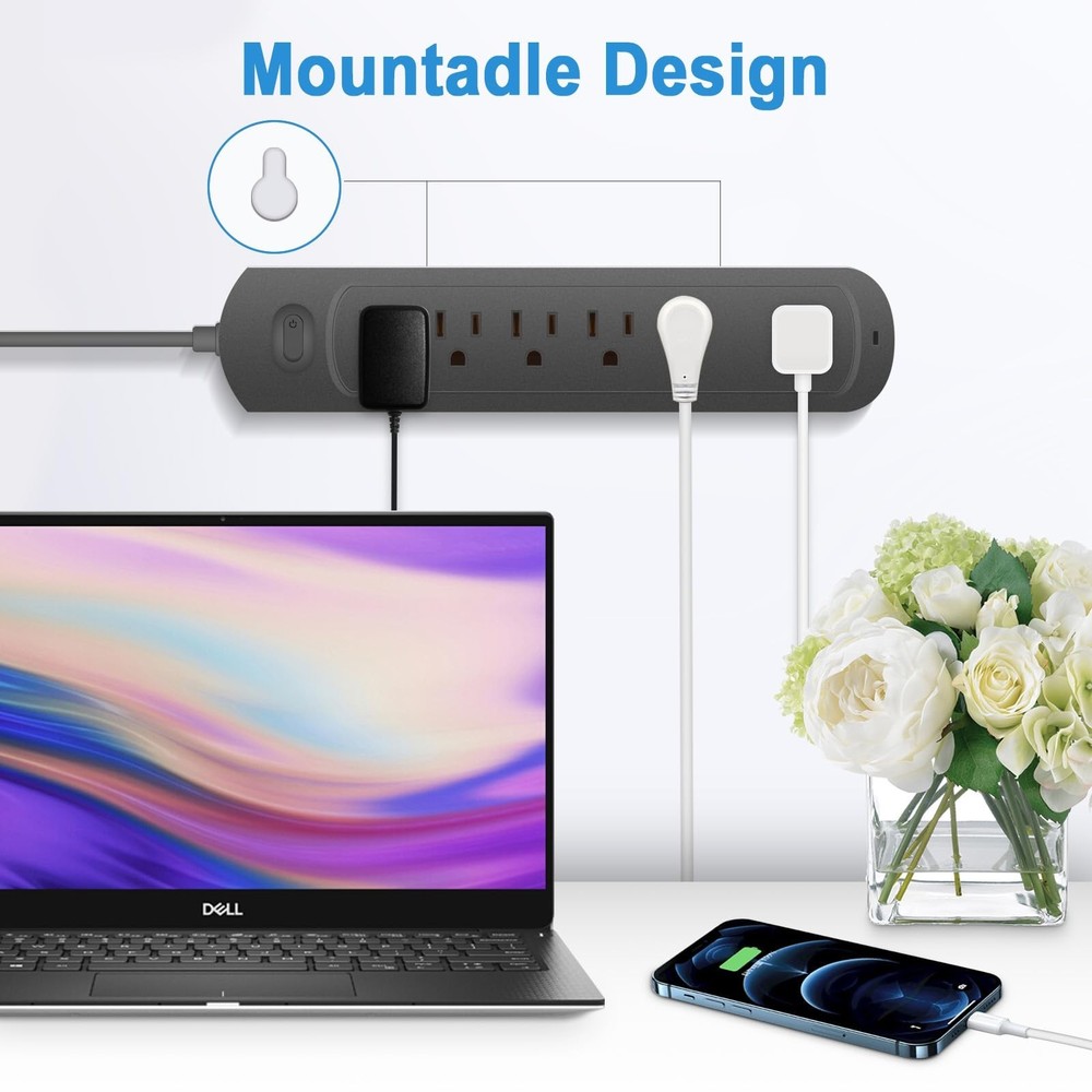 Power Strip Surge Protector Socket, 6 Outlets for Multiple Devices, 10Ft Flat...