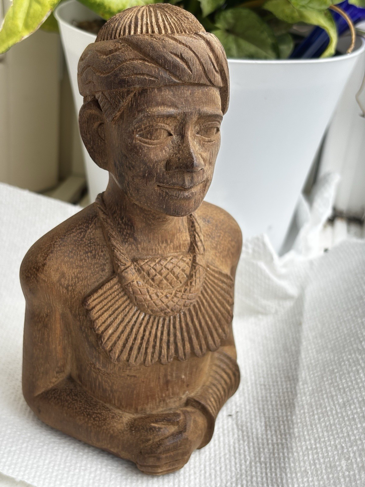 Vintage Hand Carved Figure Native Warrior