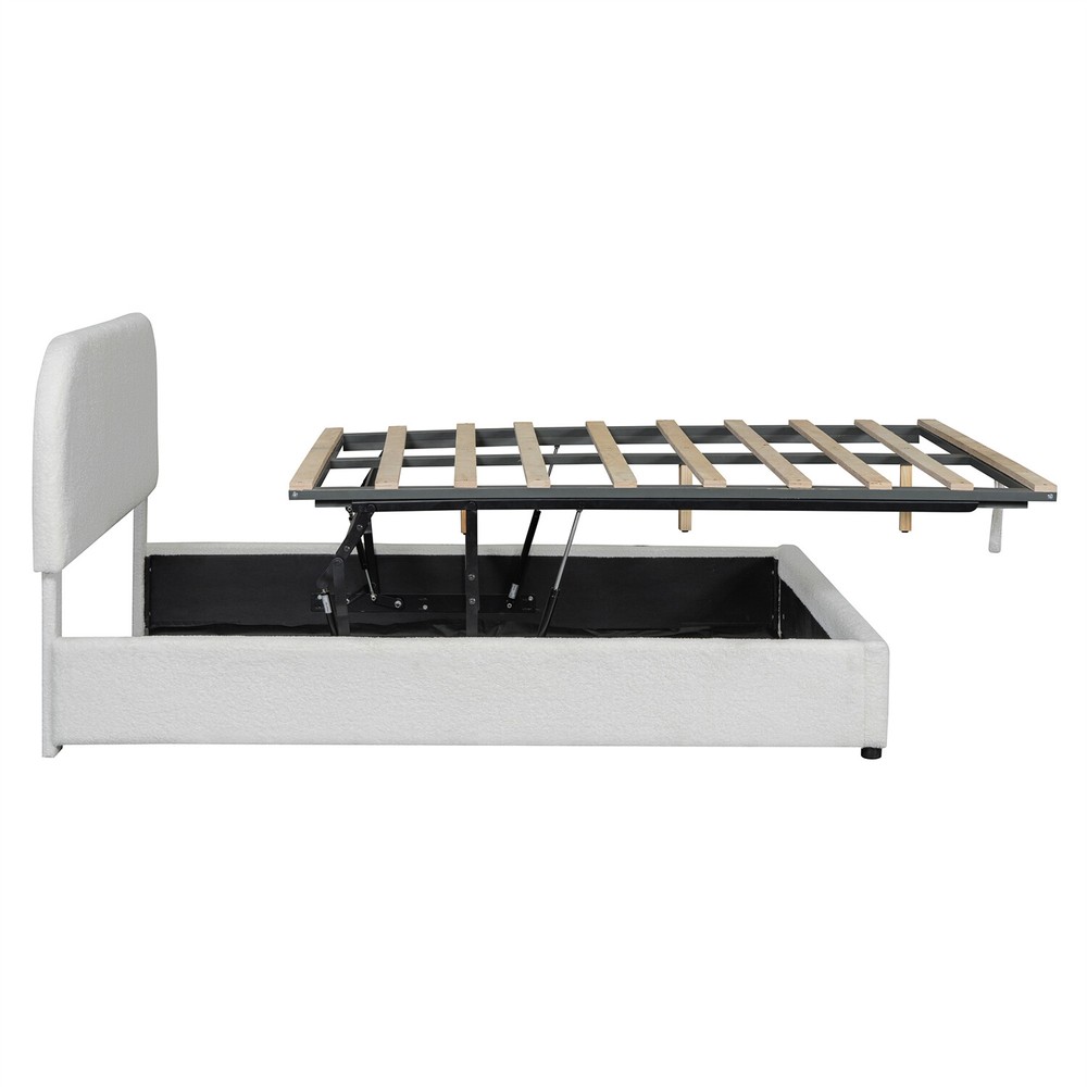 Full/Queen Size Upholstered Platform Bed w/ Hydraulic Storage System US