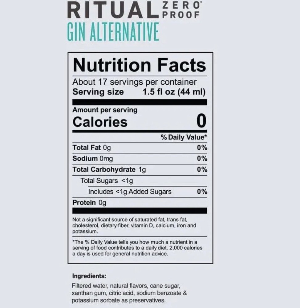 RITUAL ZERO PROOF Gin Alternative Non-Alcoholic
