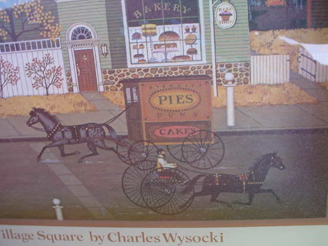 Charles Wysocki Village Square Clock