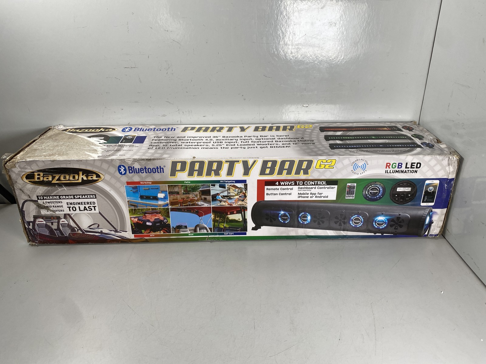 Bazooka BPB24-G2 Party Bar 8-Speaker Sound Bar w/ LED lighting