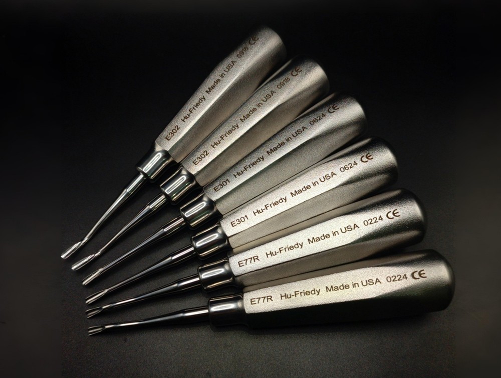 Hu-Friedy 301 Apexo Elevator - 302 Apexo Elevator & 77R Serrated Elevator Set
