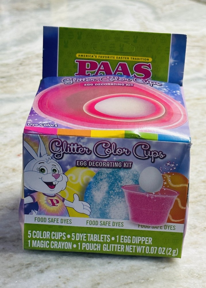 Glitter Color Cups Egg Decorating Kit PASS Dye Colors-Easter