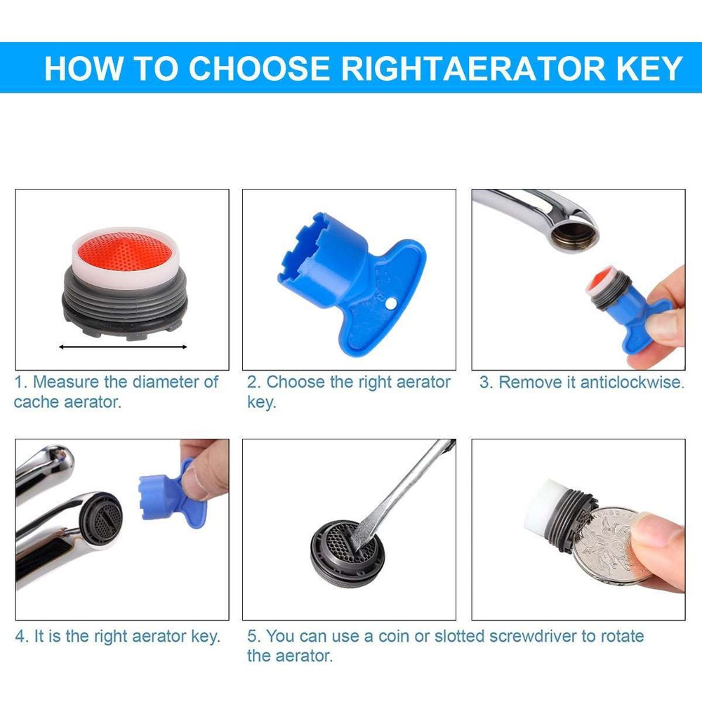 12pack Faucet Aerator for Cache Aerators Key Removal Wrench Replace Plug-in Tool