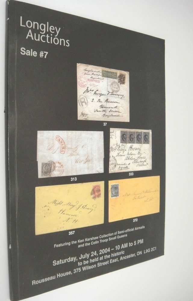 Longley Stamp Auction Catalog Sale #7 Kershaw Collection Airmails Small Queens