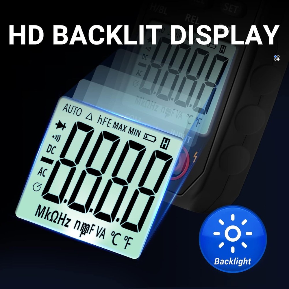 Digital Clamp Meter Multimeter Tester 4000Counts With Backlight Electrical Tool