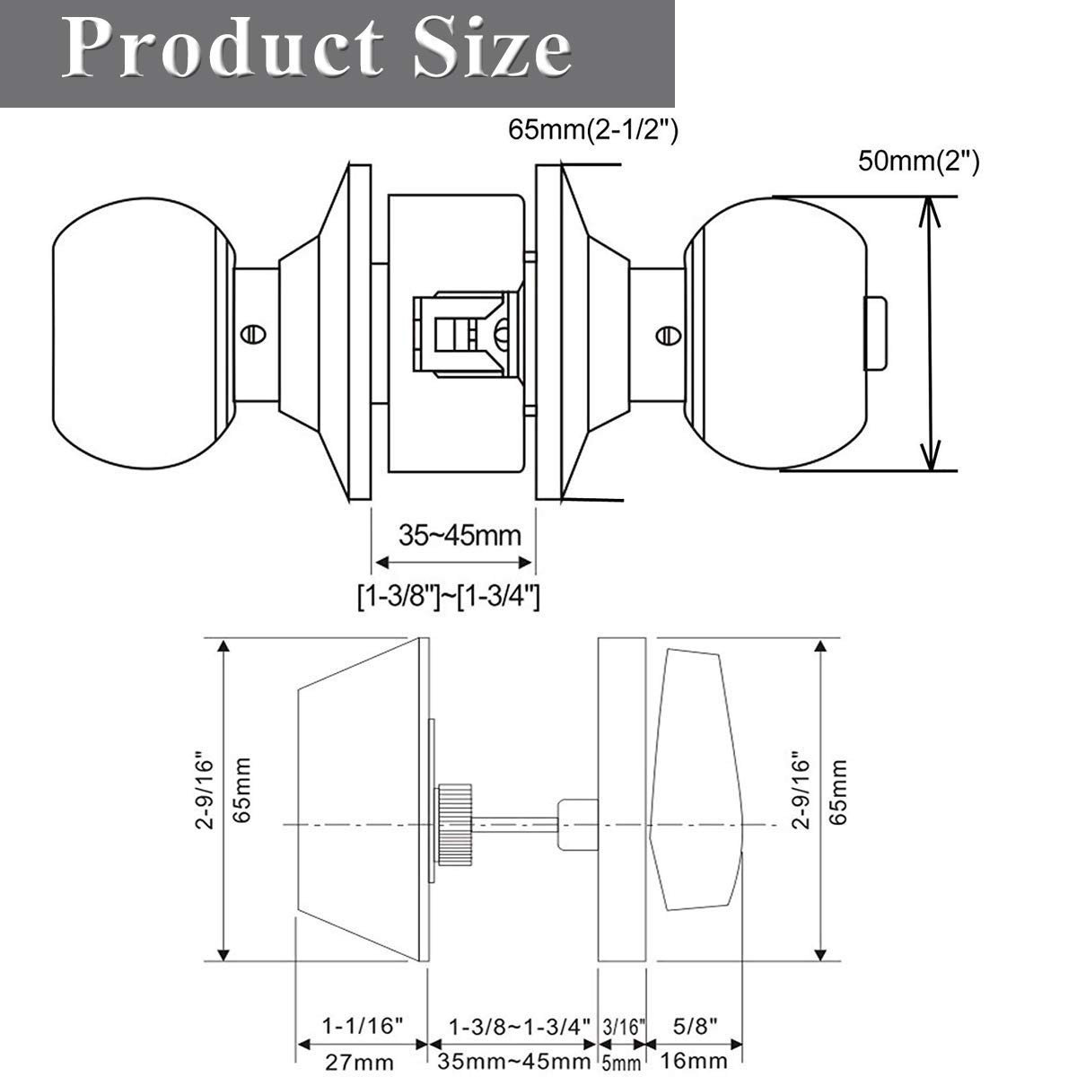 Entry Door Knob Deadbolt Combo Single Cylinder Keyed Alike Flat Black 3 Pack