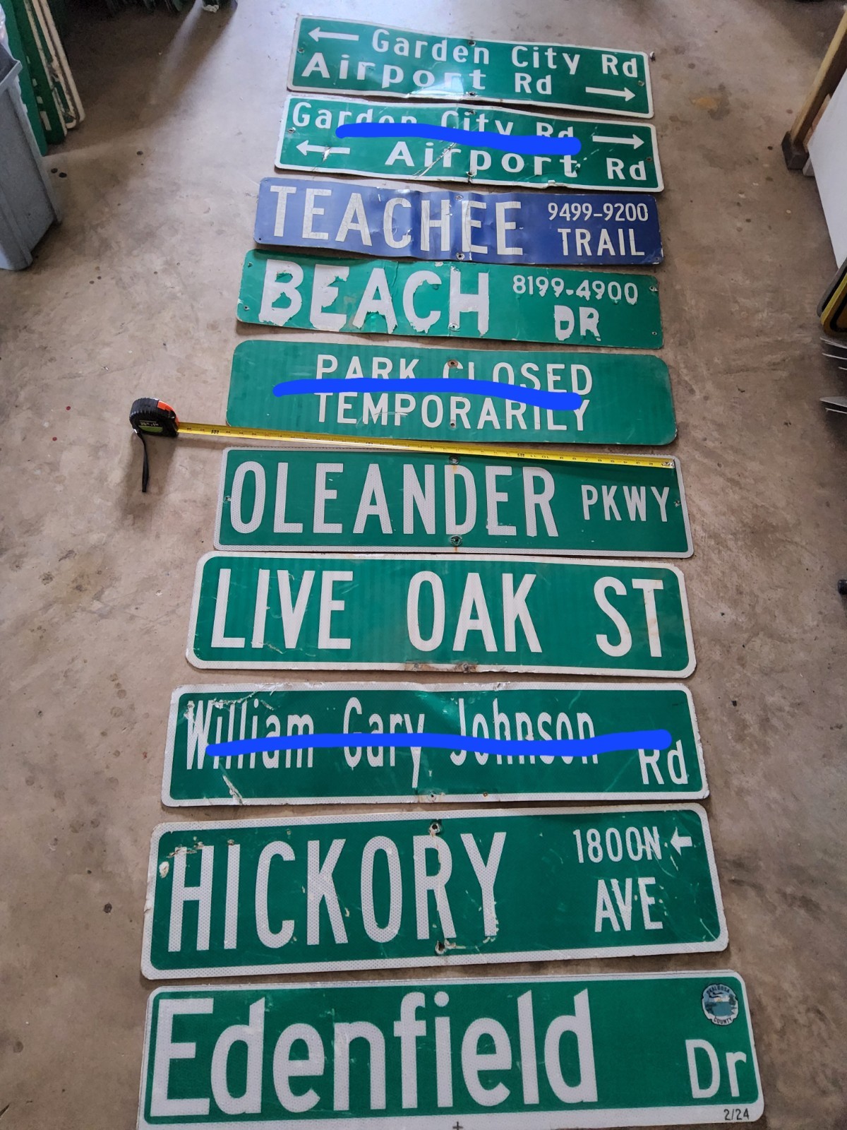 Street name signs pICK ONE. Approximately 36 inch in length