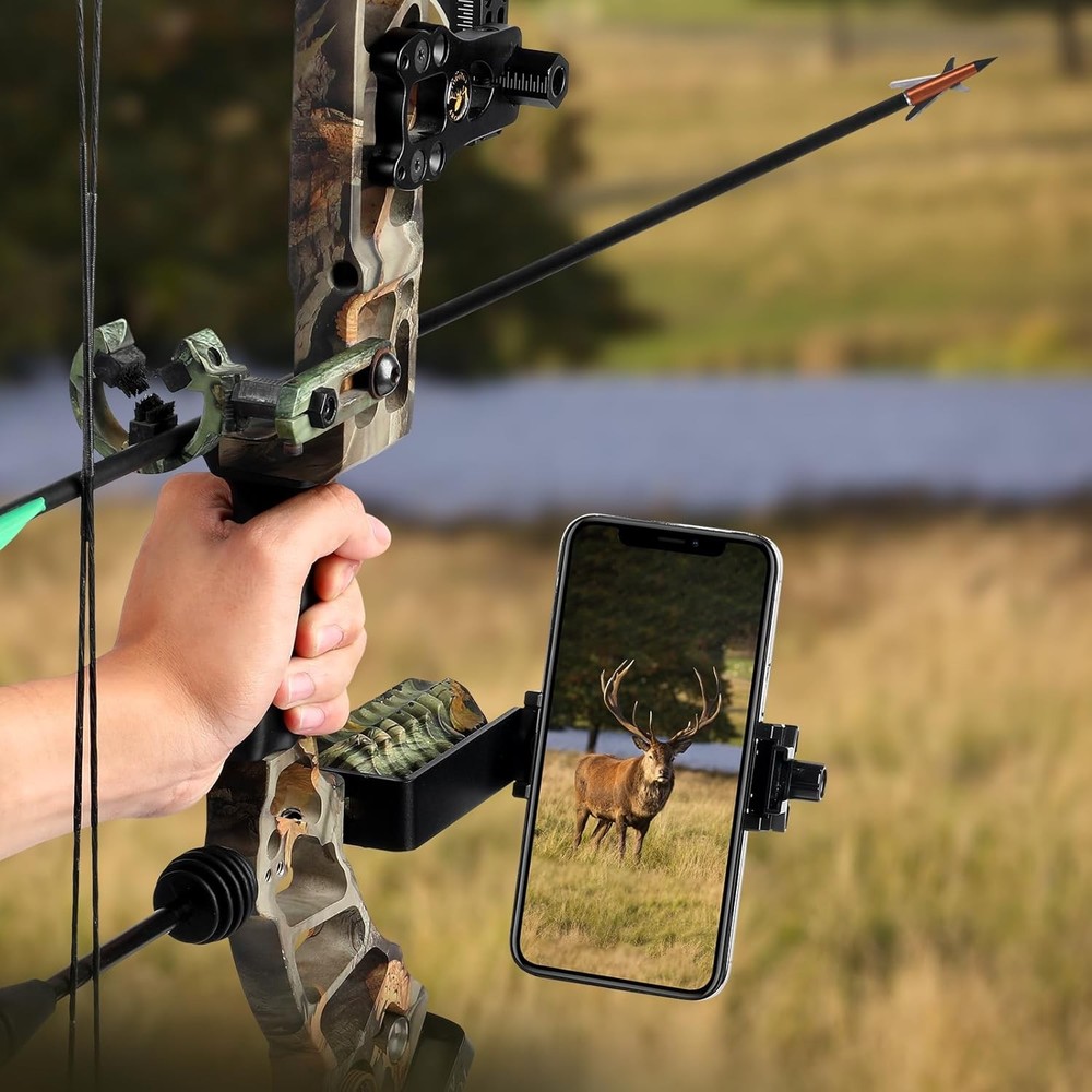 Phone Holder for Compound Bow Mount Arrow Bracket Black