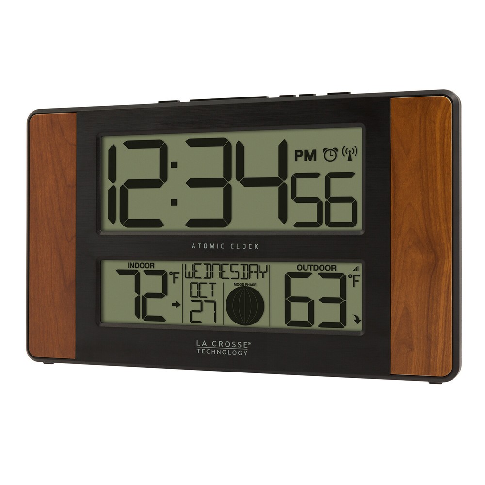 513-1417CH La Crosse Technology Atomic Digital Wall Clock with TX141-BV2 Sensor