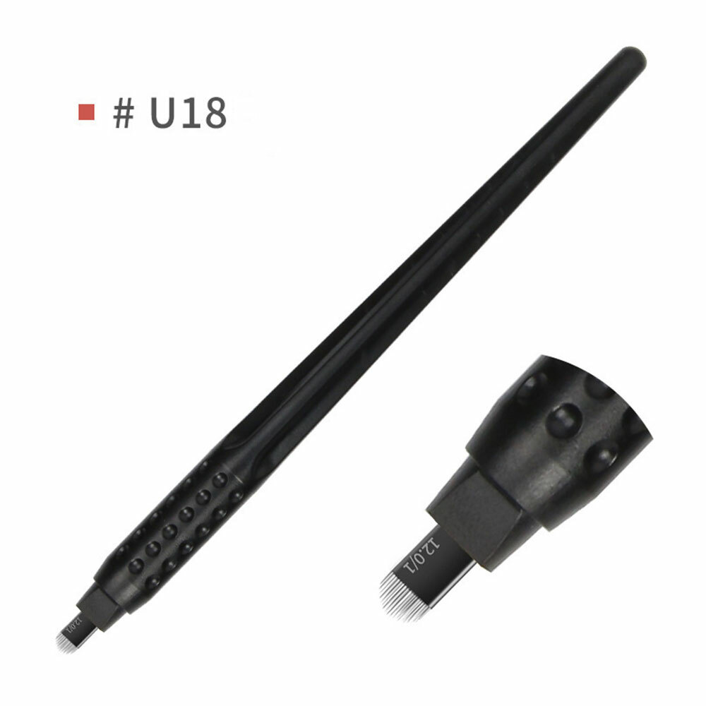 18 U Shape Microblading Disposable Pens Permanent Makeup Tattoo Eyebrow Needles