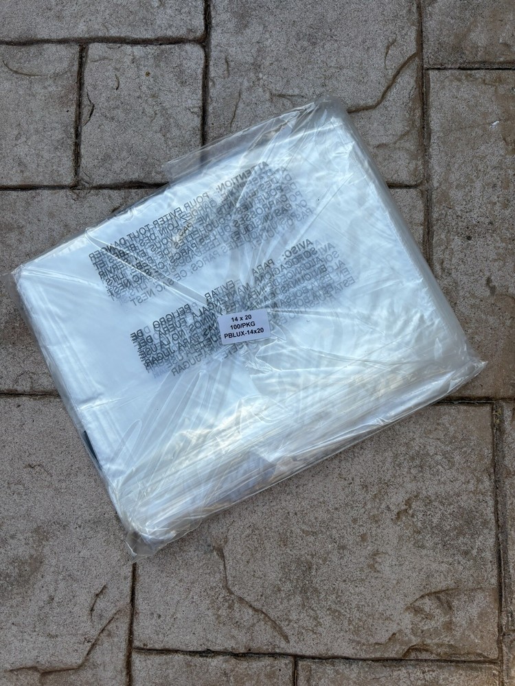 14”x 20” 500 pcs Poly Plastic Bags Suffocation Warning Clear Merchandise Amazon