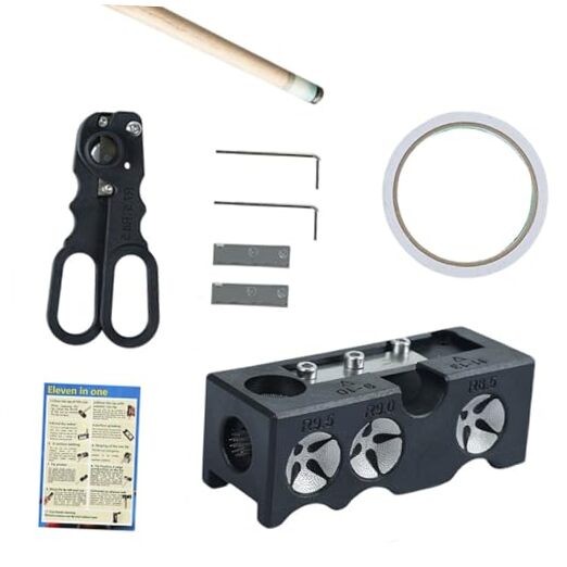 Pool Cue Tip Shaper, 10-in-1 Pool Cue Tips Replacement Kit, Pool Cue Tips