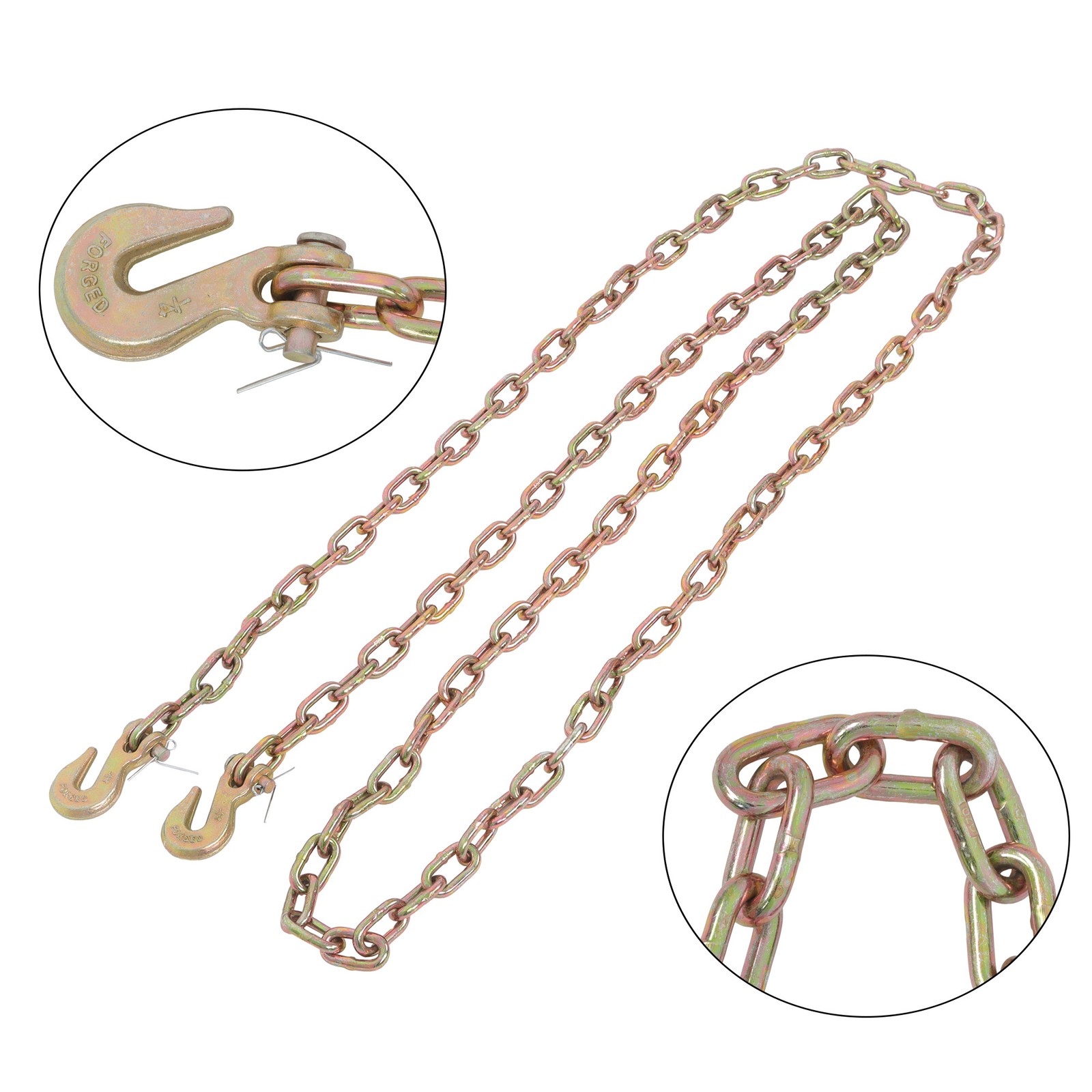 1/4" × 12' Heavy Duty Tow Chain Tow Chain Automotive Truck Towing Log Chain G70