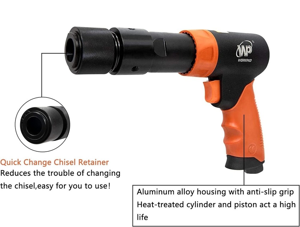 190mm Long Barrel Air Hammer with Quick Change Chisel Retainer and ...