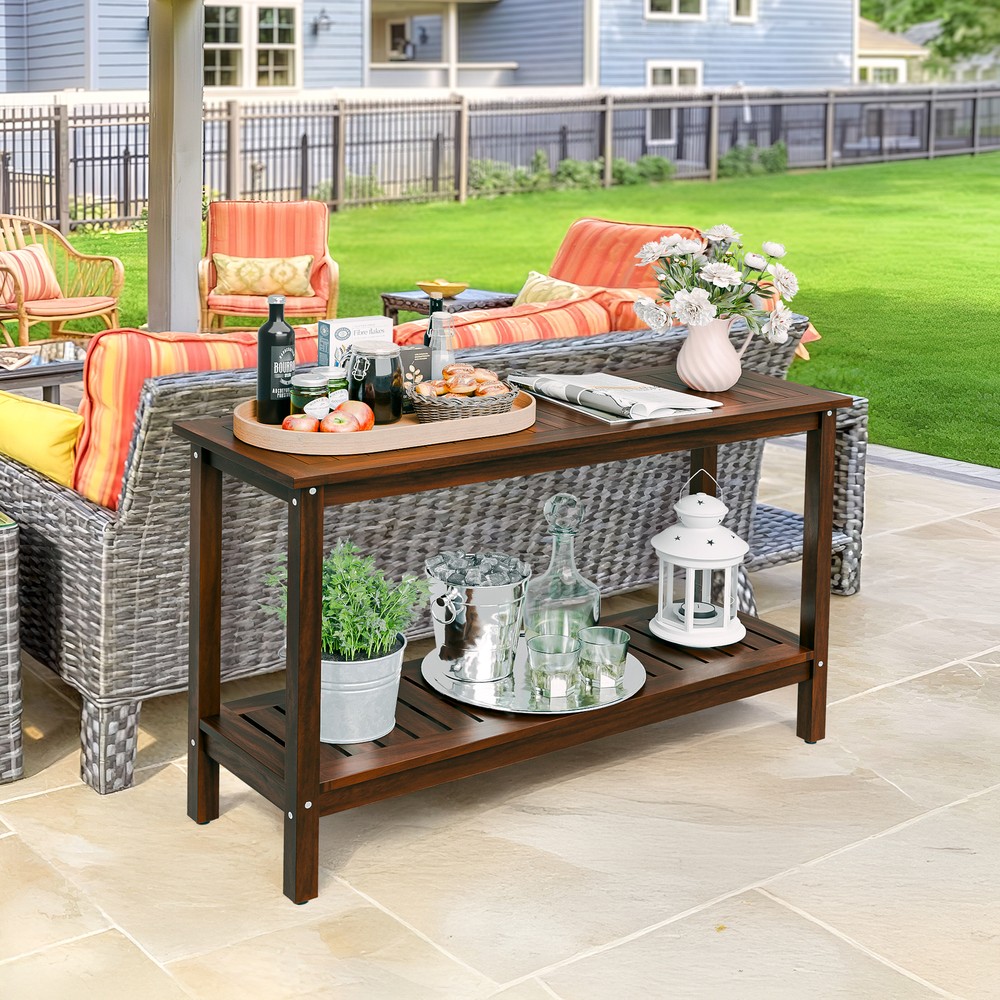 48" Console Table Storage Behind Couch Sofa Table w/ Shelves For Garden Coffee