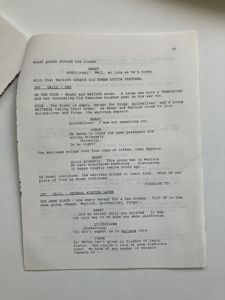 X-MEN AUTHENTIC 1st DRAFT SCRIPTS 'PHALANX COVENANT' Pts 1 & 2 + STUDIO TOPSHEET