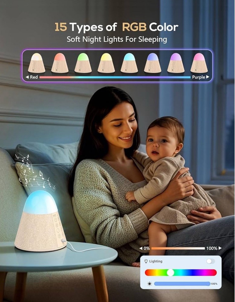 Vanzon White Noise Machine Bluetooth Speaker & Lights