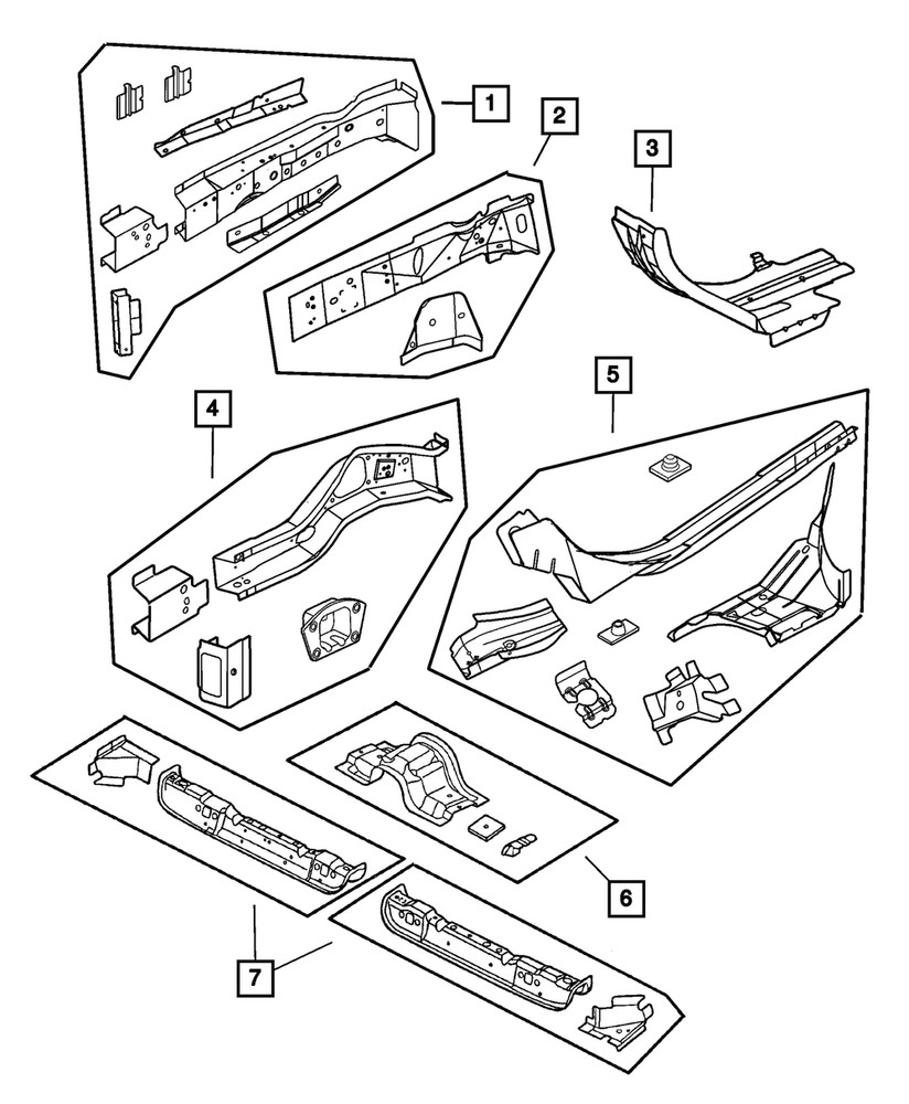 Genuine Mopar Front Side Rail Reinforcement Left 4878663AA