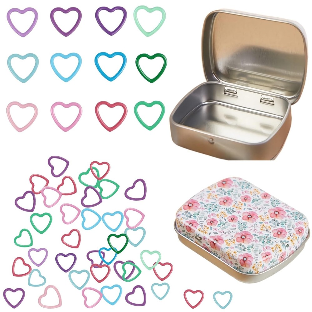 Hilsayum 50Pcs Heart Shape Stitch Markers for Medium,