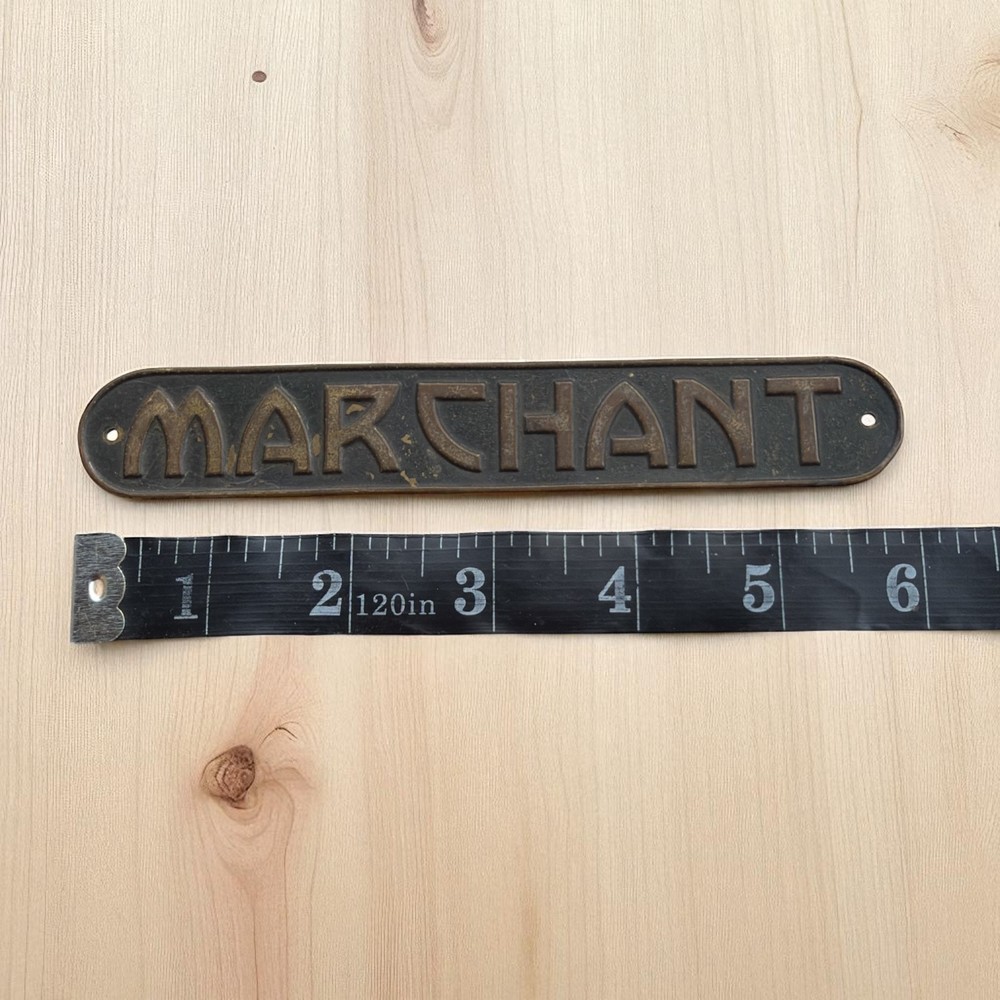 Marchant 6" advertising name plate 1930s Adding Machine 6" Emblem